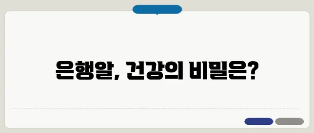 은행알 효능 부작용 섭취방법 알아볼게요
