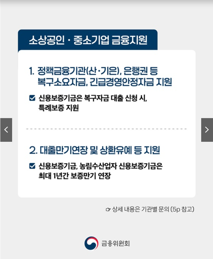 산불 피해 금융 지원2