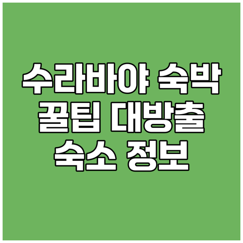 수라바야 숙박 꿀팁 대방출 할인코드와