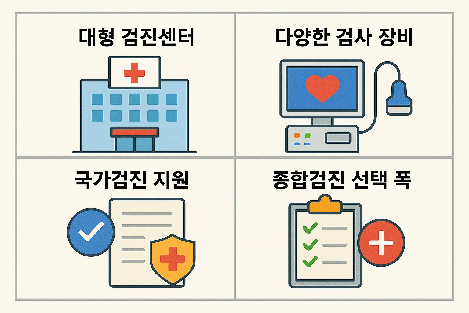 사상구를 중심으로 한 부산서부지부 건강검진센터의 주요 서비스, 검사 항목, 지원 프로그램을 요약한 안내 인포그래픽