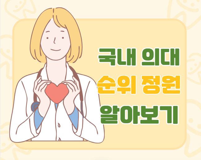 국내 의대 순위 정원 알아보기