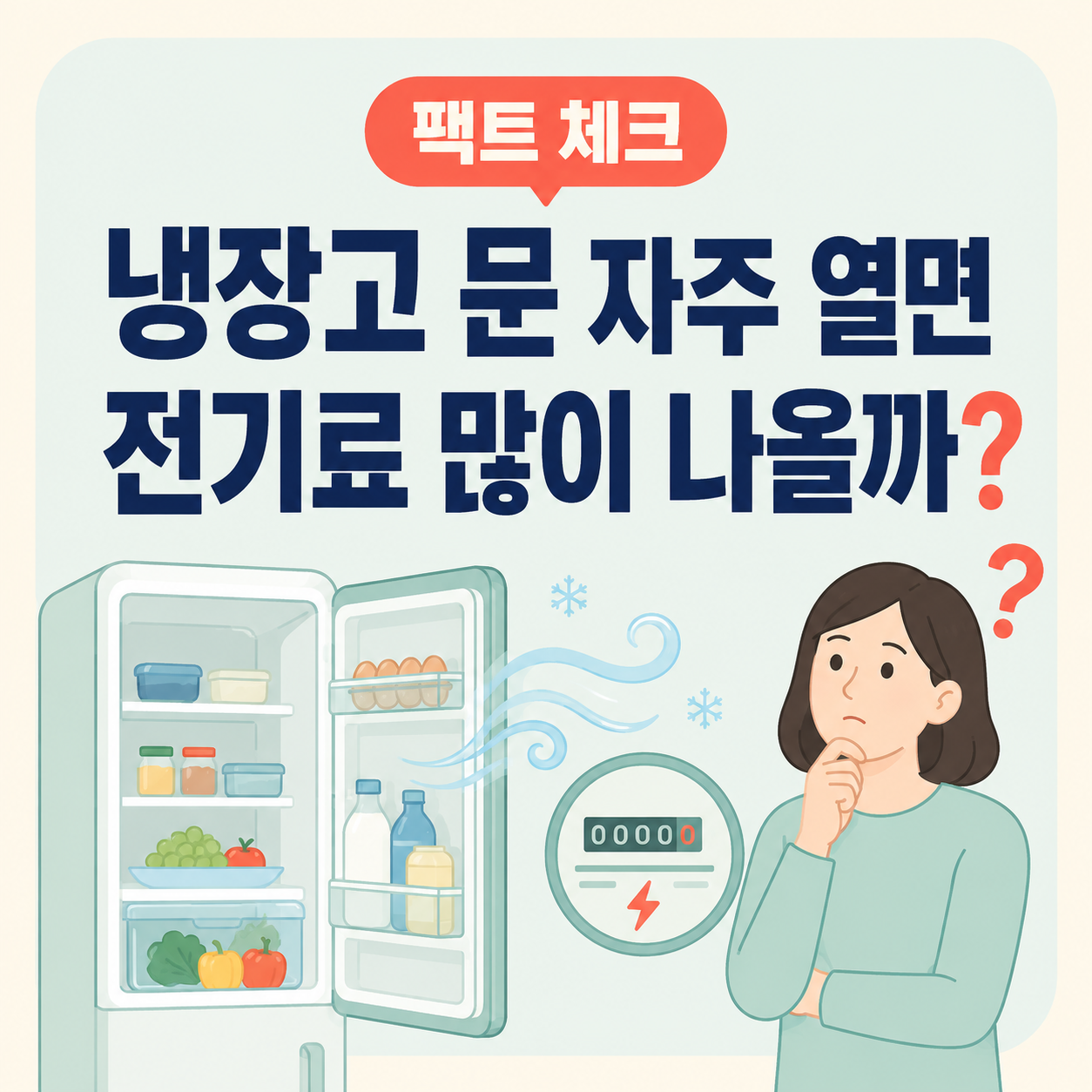 냉장고 문 자주 열면 정말 전기료 많이 나올까? 팩트 체크와 절약 꿀팁