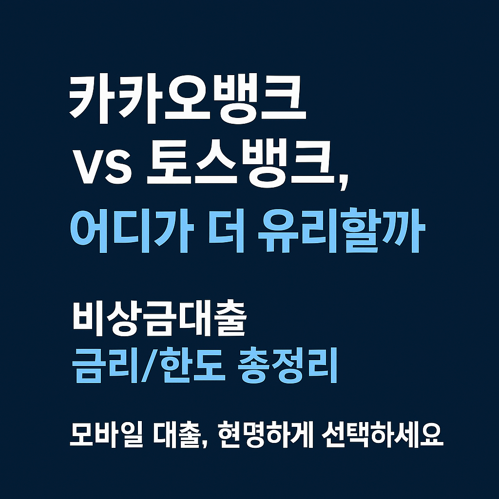 비상금대출 완전 정복 – 카카오뱅크·토스뱅크 어디가 더 유리할까?