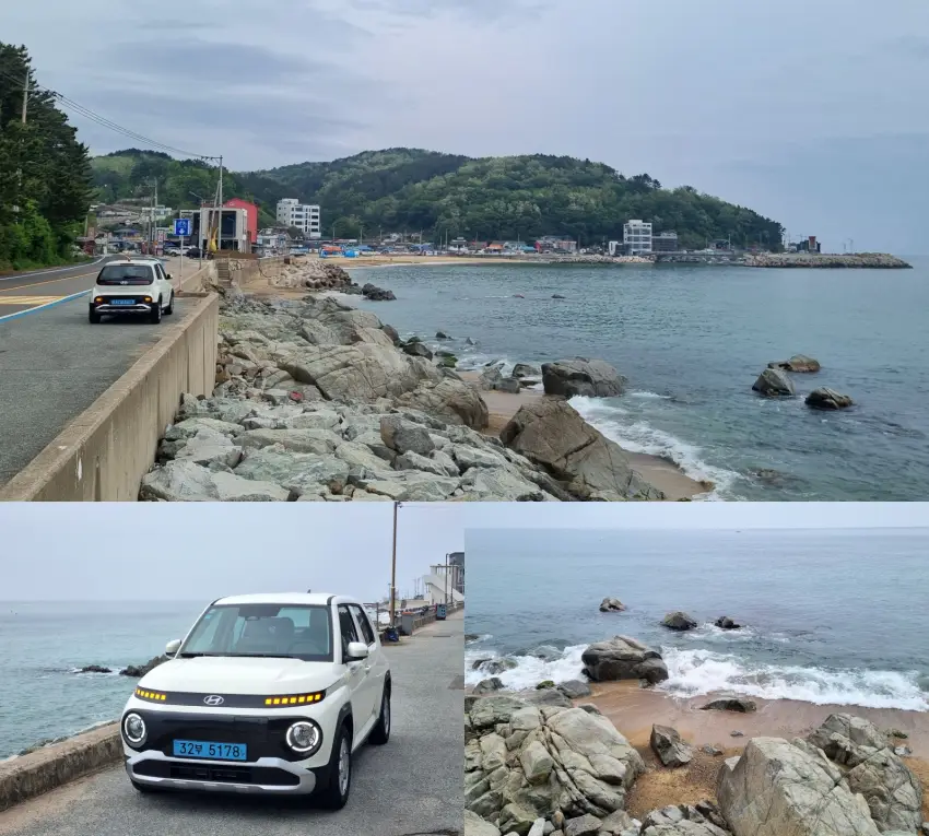 영덕 해안도로 남측을 달리다 잠깐 멈췄습니다.