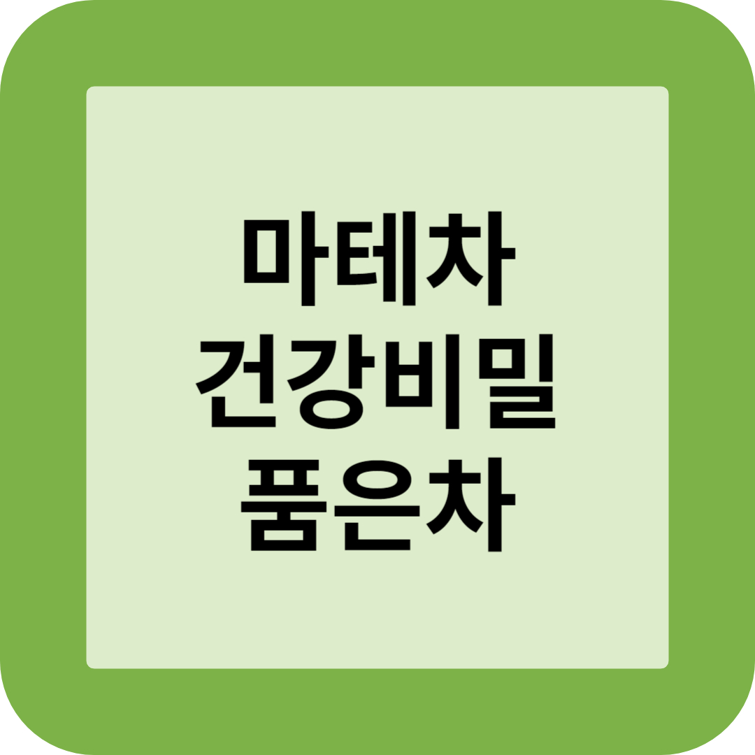 마테차 건강비밀 품은 차 썸네일
