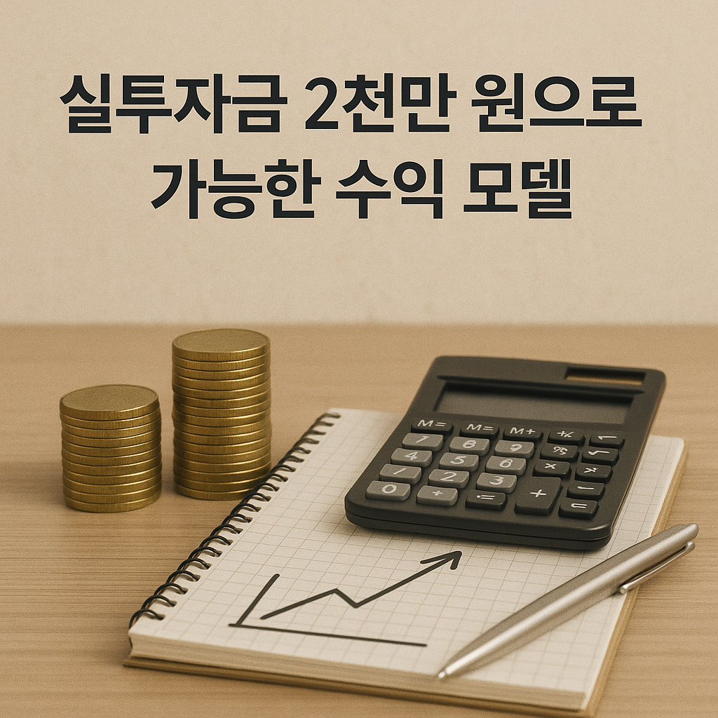 실투자금 2천만 원으로 가능한 수익 모델