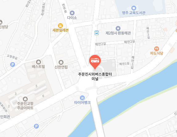 주문진시외버스터미널 위치-지도