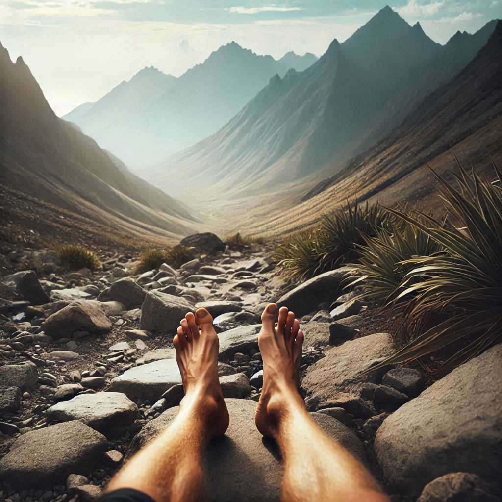 맨발로 걷는 산길