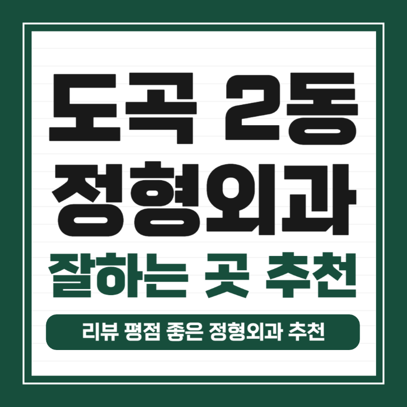 강남구 도곡2동 정형외과 유명하고 잘하는 곳 추천 TOP 5