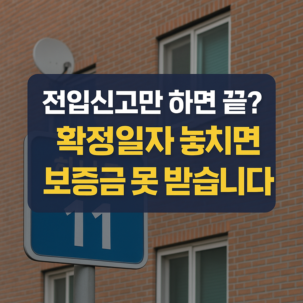 전입신고만 하면 끝? 확정일자 놓치면 보증금 못 받습니다