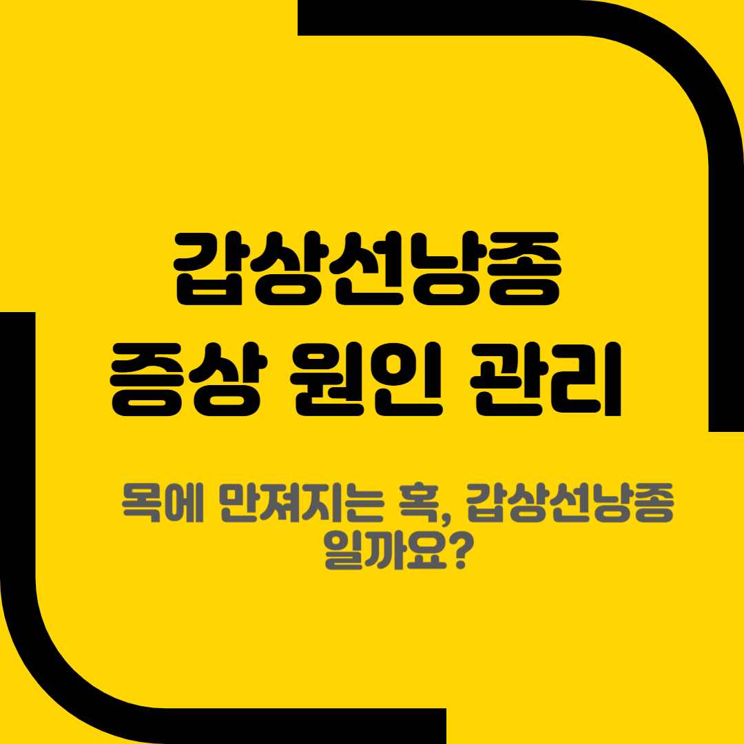 갑상선낭종 증상 원인 관리