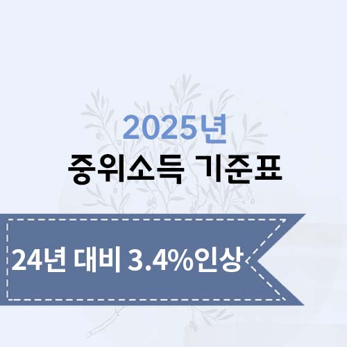 2025년 중위소득 기준표