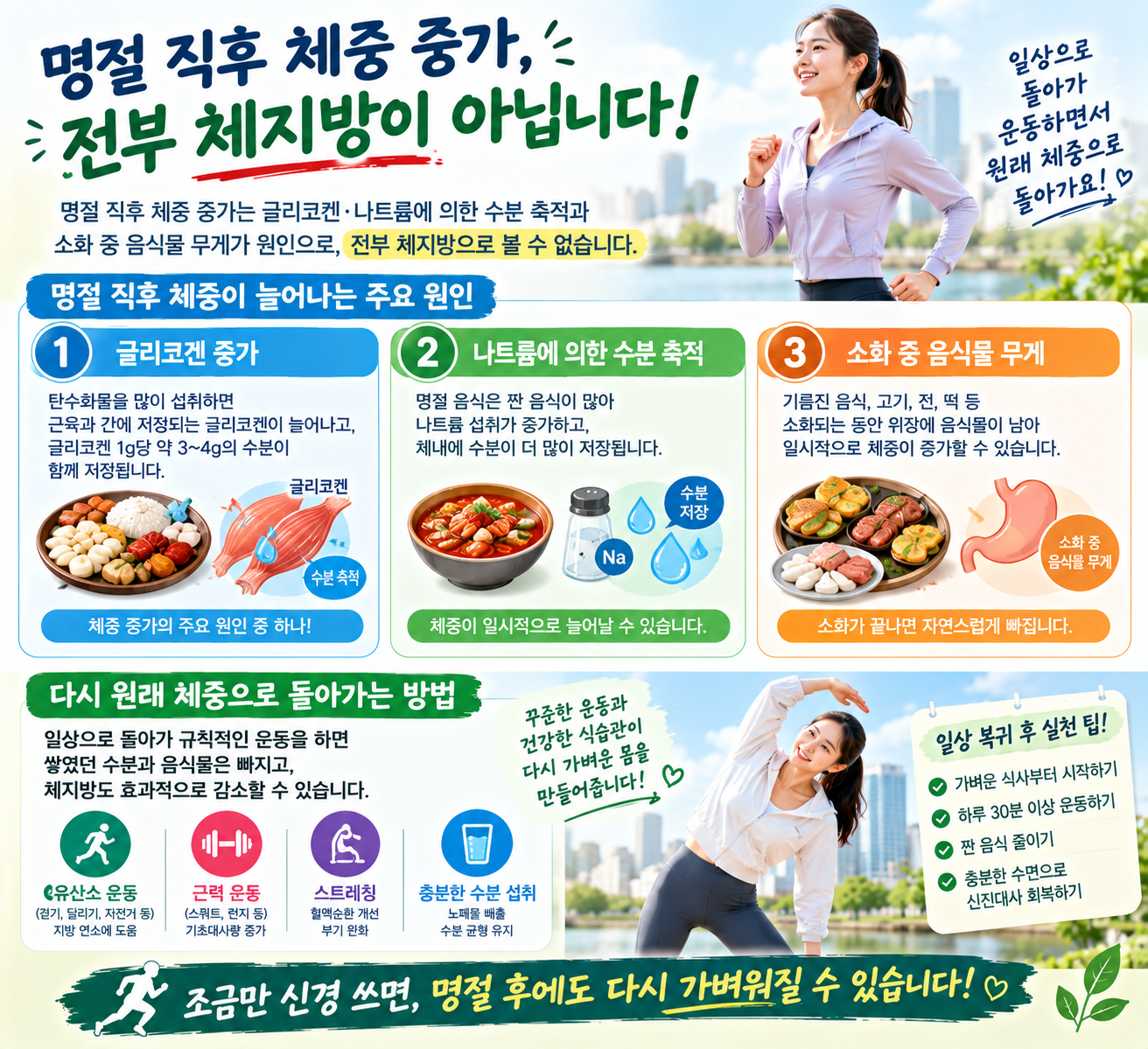 명절 후 체중 증가 빠르게 원래 체중으로 복귀 하는 방법