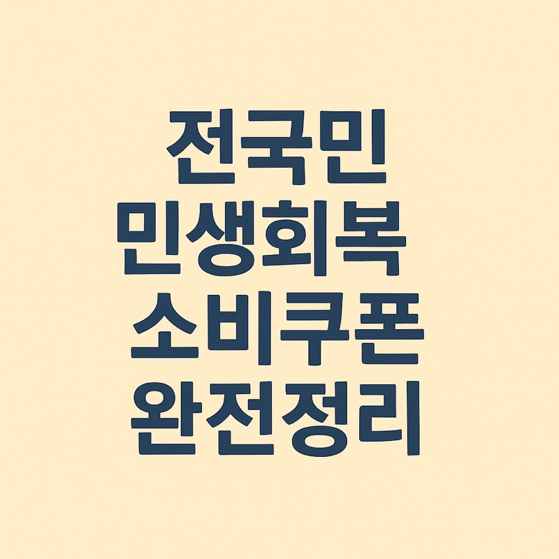 전국민 민생회복 소비쿠폰
