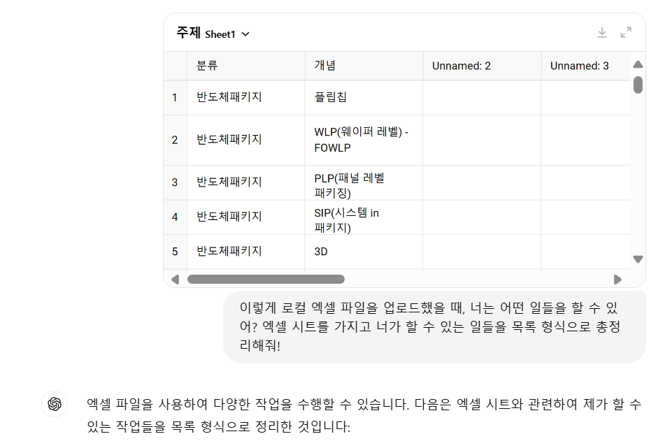 챗gpt 엑셀 업로드