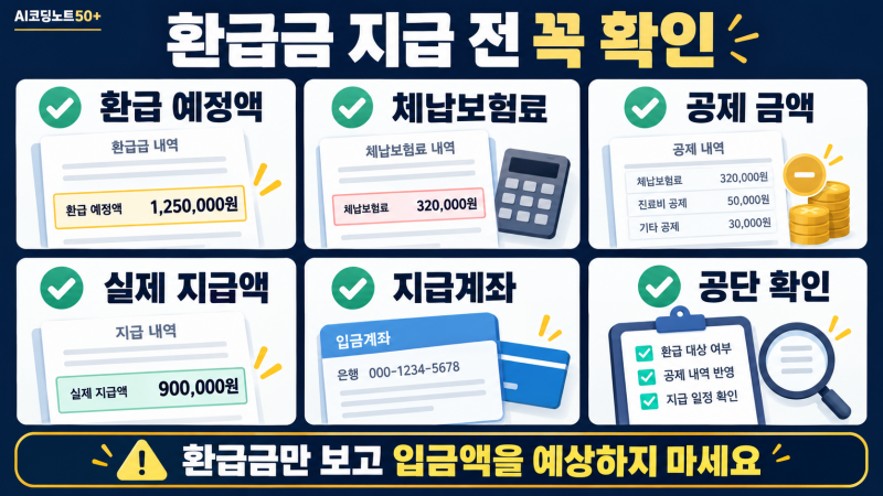 본인부담상한제 환급금 지급 전 환급 예정액 체납보험료 공제금액 실제 지급액을 확인하는 체크리스트