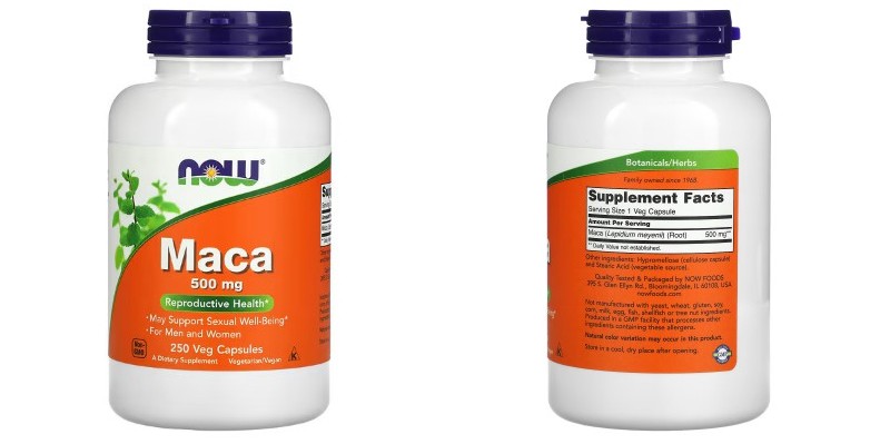 NOW Foods&#44; 마카&#44; 500 mg&#44; 250 베지 캡슐