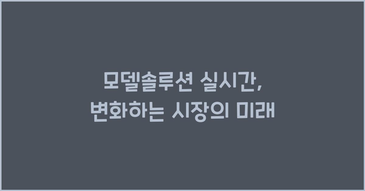 모델솔루션 실시간