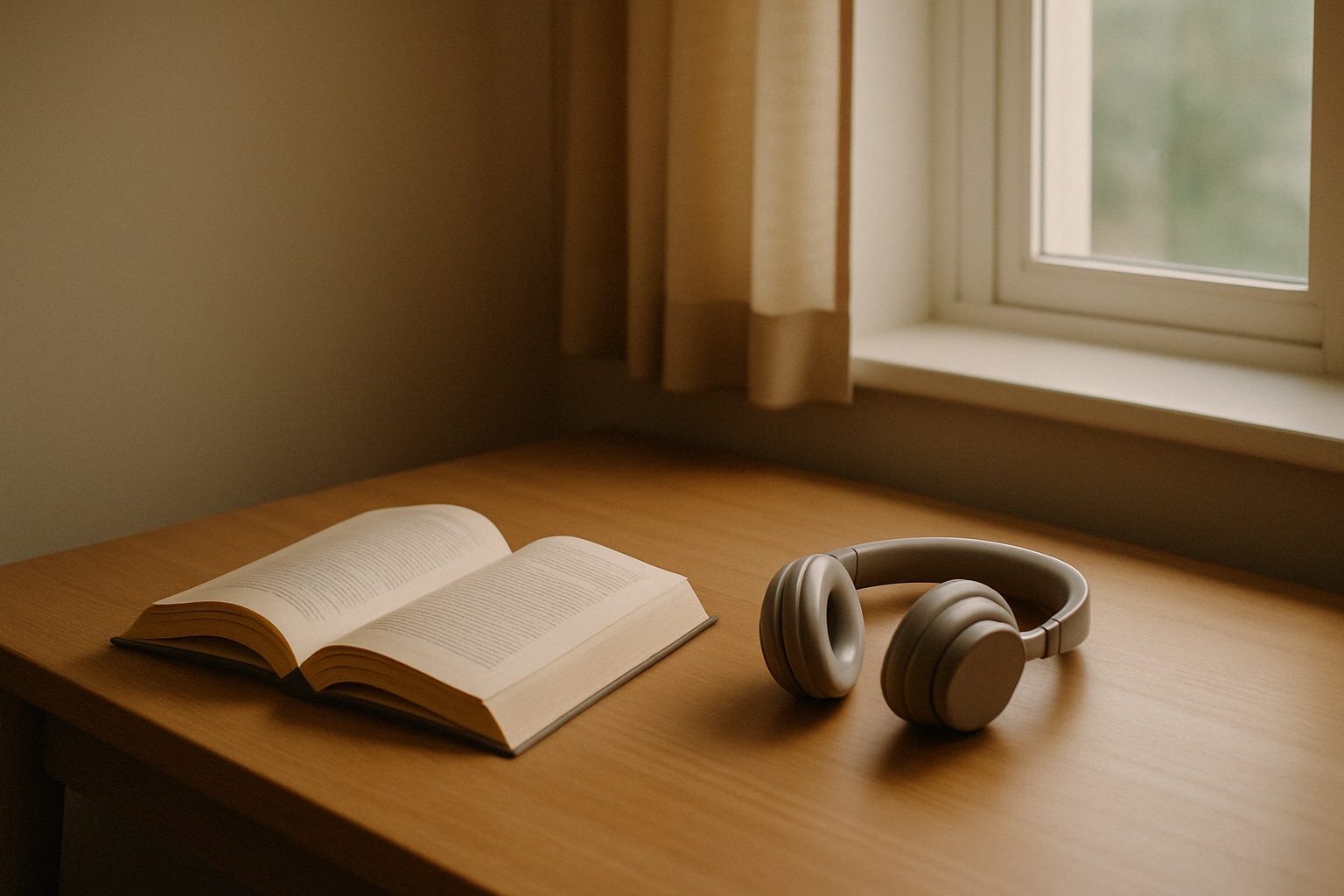 부드러운 조명이 비추는 미니멀한 독서 공간(Ai생성이미지)