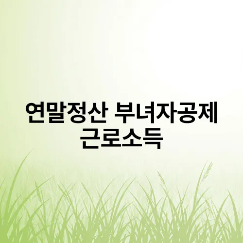 연말정산 부녀자공제 근로소득
