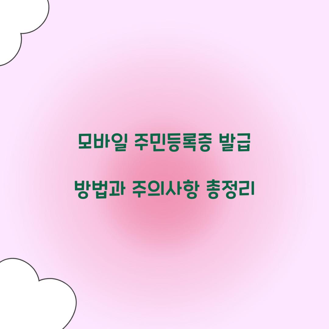 모바일 주민등록증 발급