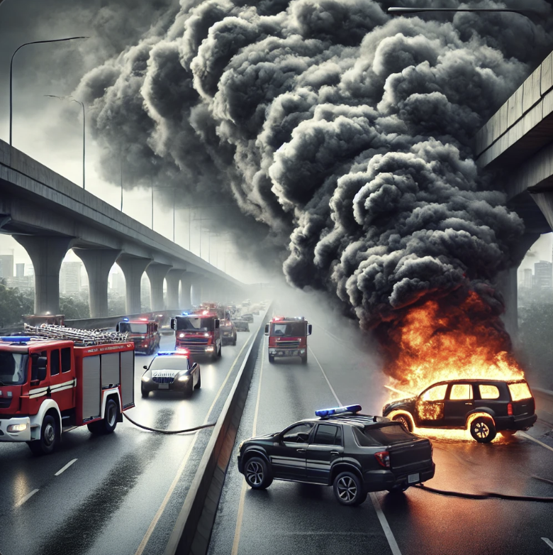 차량 화재 사진