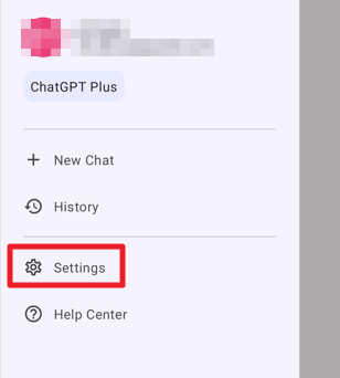 Settings 클릭