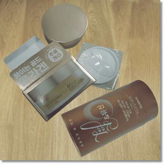 콜라겐 패드와 뮤신 보충제