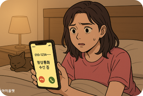 '카카오톡 영상통화 요청'이라는 문구가 깜빡였다.