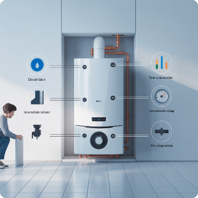 보일러 온수가 나오지 않을때 원인과 간단한 자가 조치방법 이미지