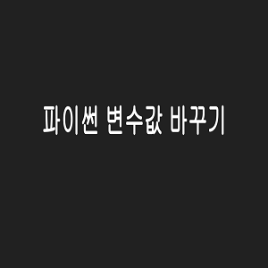 파이썬 변수값 변경