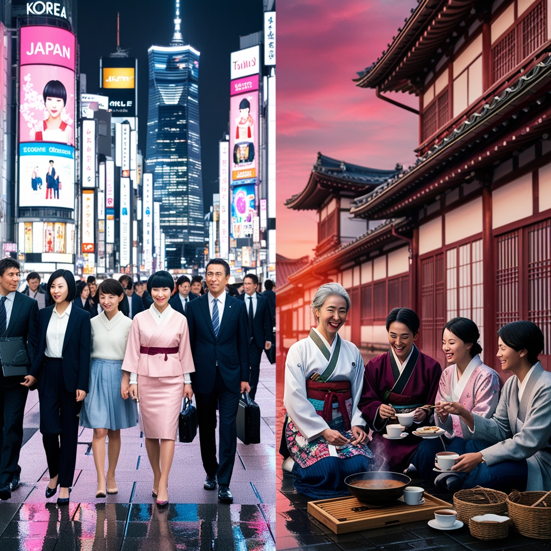 한국과 일본의 생활 비교 예시