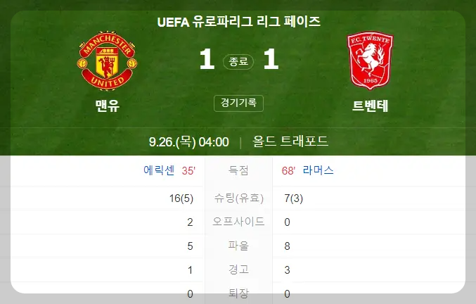 맨유 트벤테