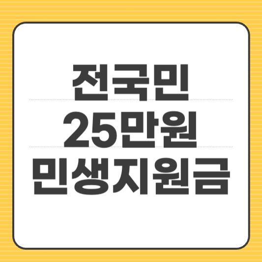 전국민 25만원 민생지원금 직장가입자