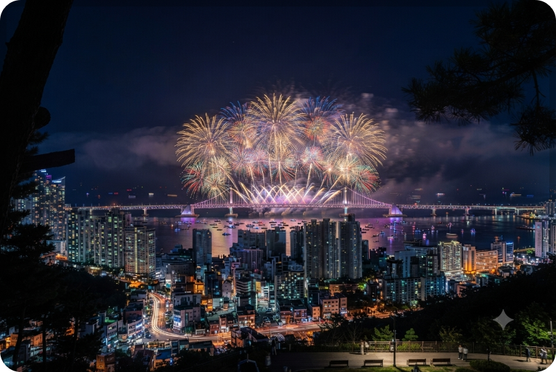부산 불꽃축제 숨은 명당 AI 이미지