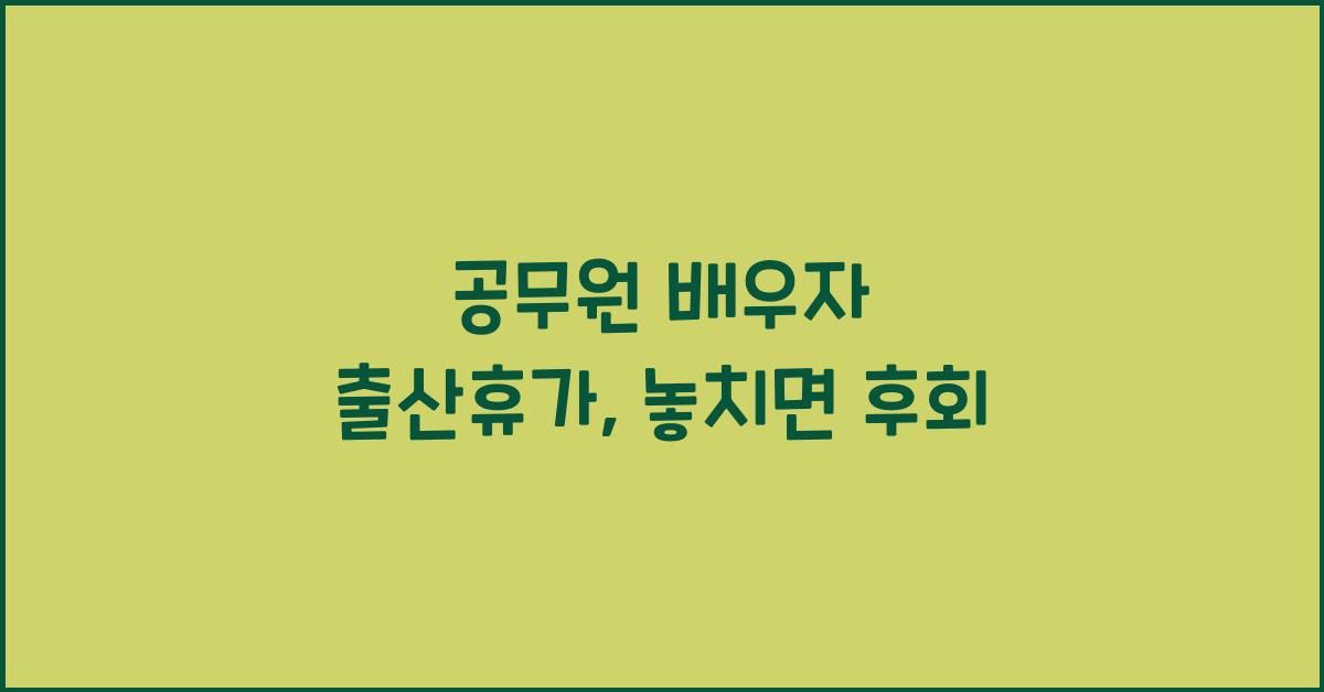 공무원 배우자 출산휴가