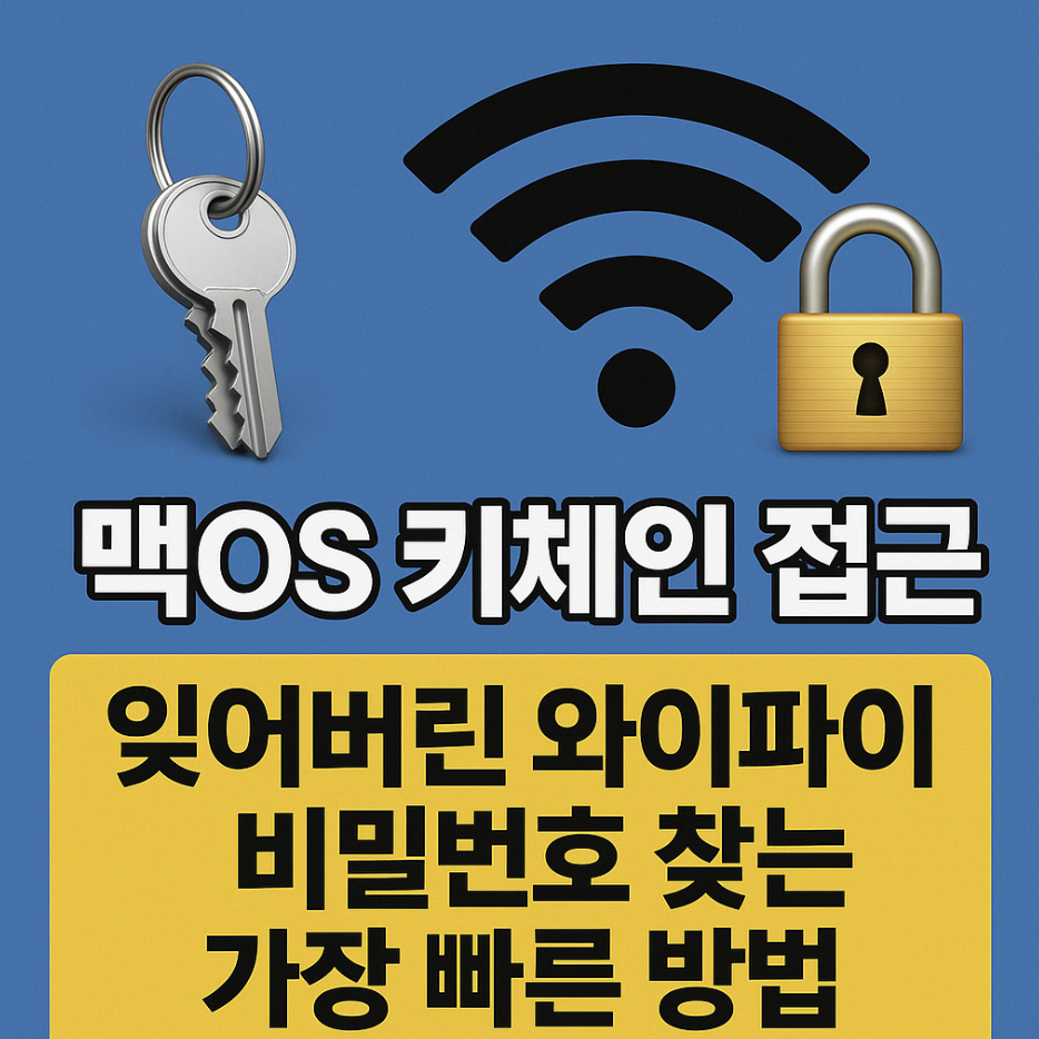 맥OS 키체인 접근, 잊어버린 와이파이 비밀번호 찾는 가장 빠른 방법