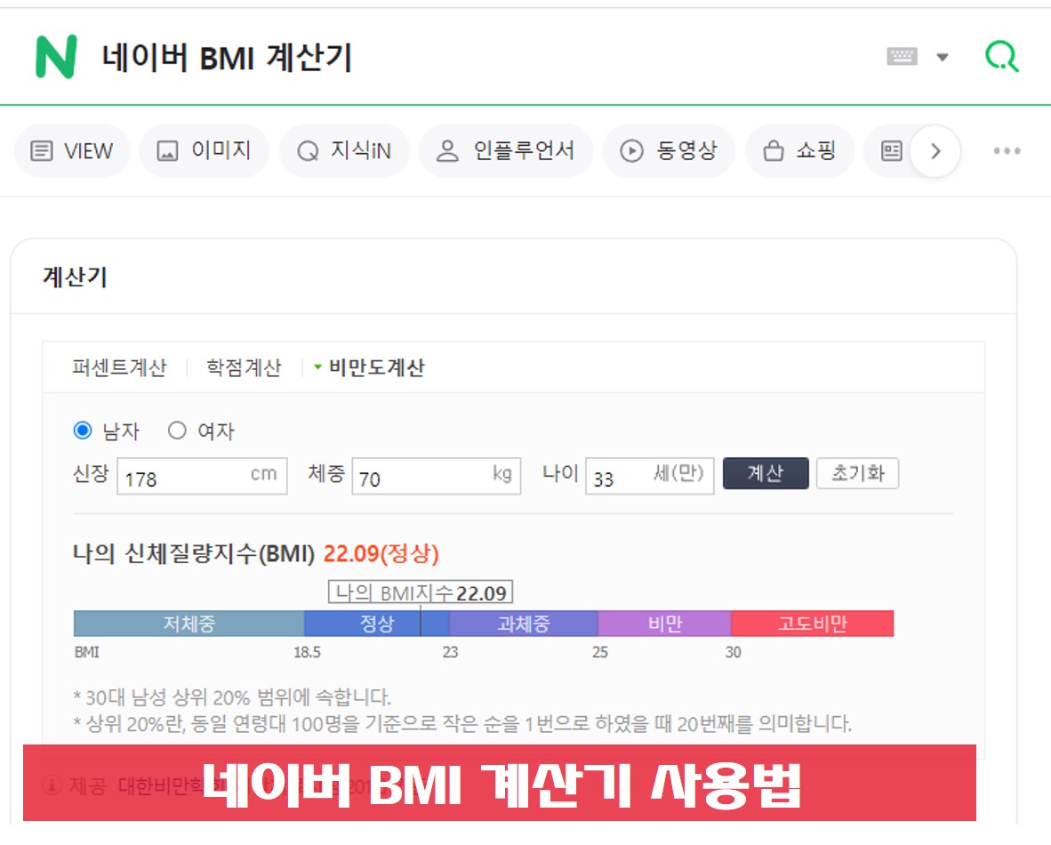 네이버 BMI계산기 사진