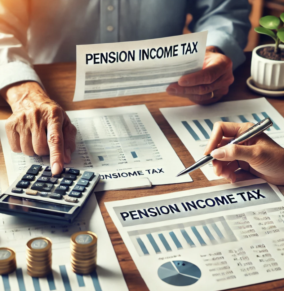 연금을 받을 때 적용되는 소득세를 설명하는 이미지