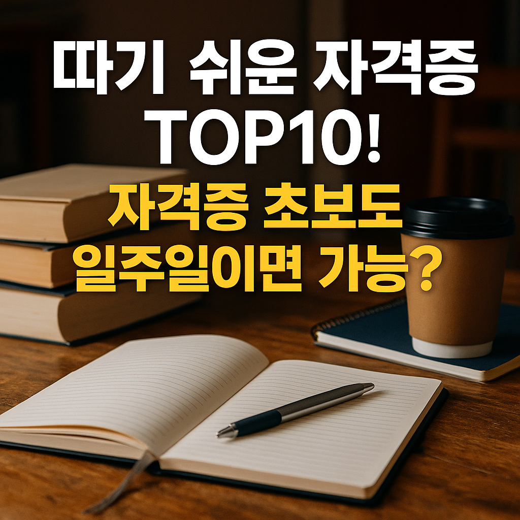 2025년 따기 쉬운 자격증 TOP10