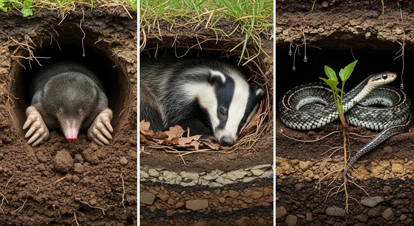 땅속에 사는 동물 삼총사