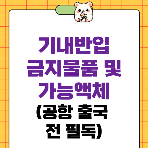 기내반입금지물품