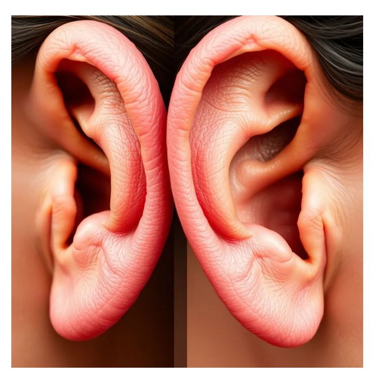 귓불 주름 이미지