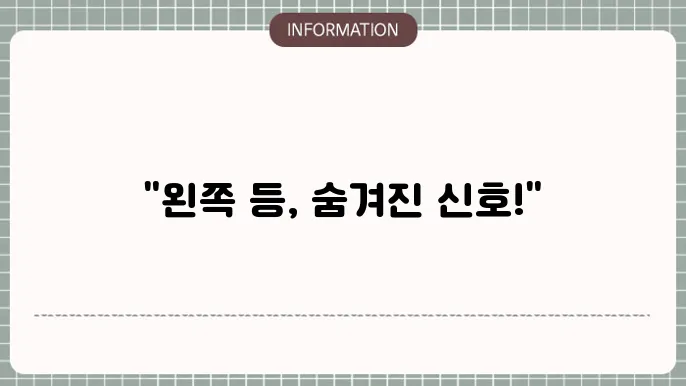 왼쪽 등 통증, 왜 생길까요?