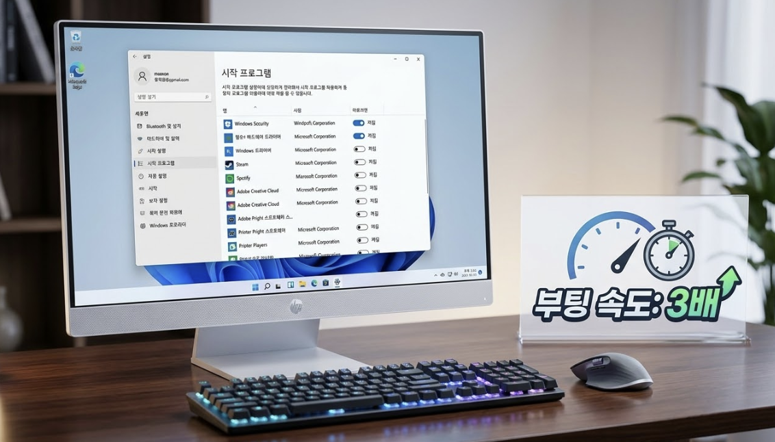 윈도우 11 부팅 속도 3배 빨라지는 법: 시작 프로그램 완벽 정리 가이드