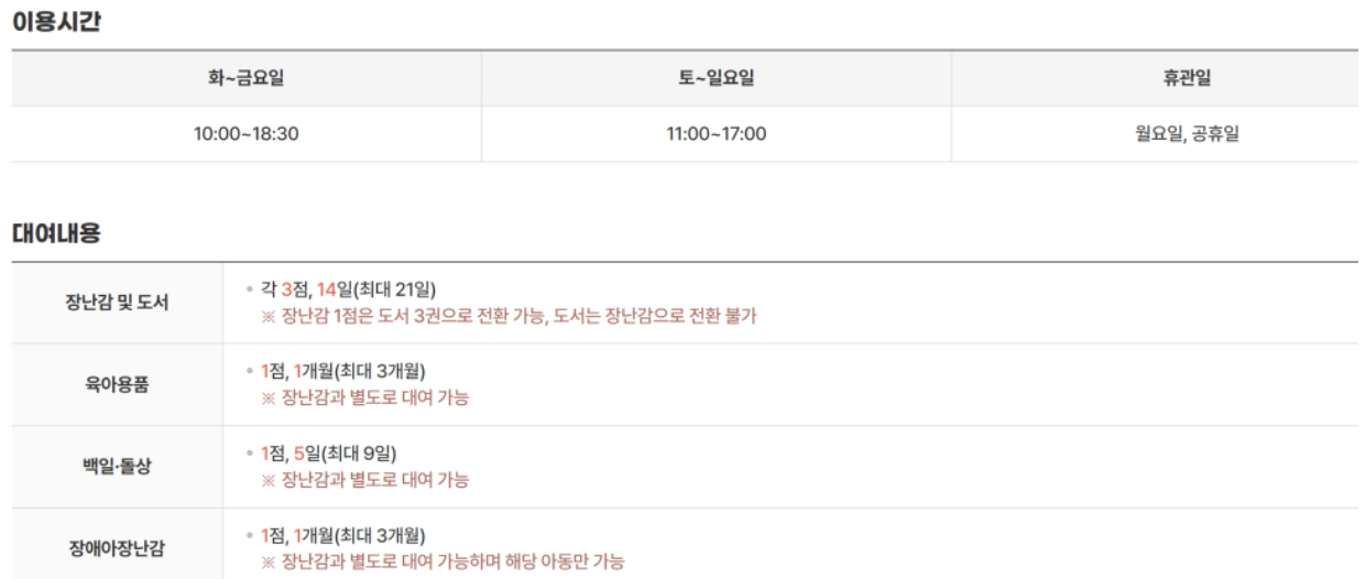 장난감 대여 방법을 나타내는 그림입니다.