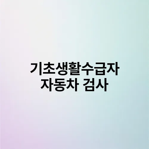 기초생활수급자 자동차 검사