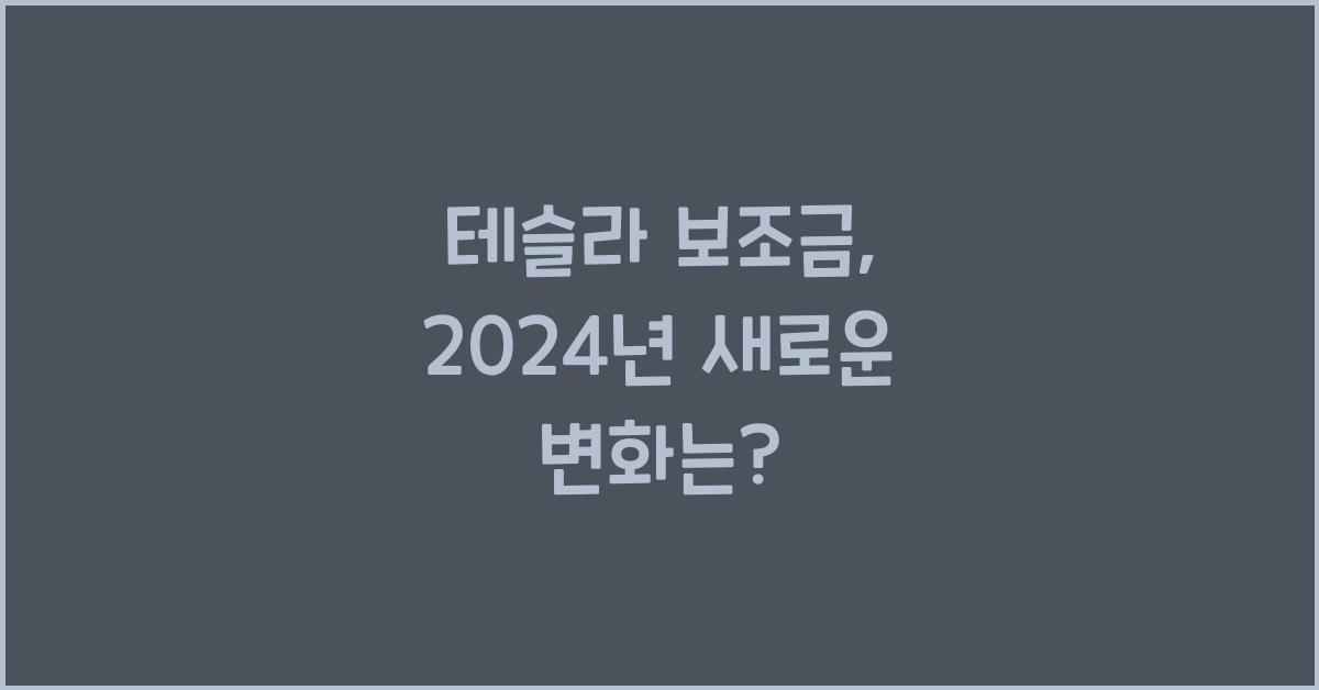 테슬라 보조금
