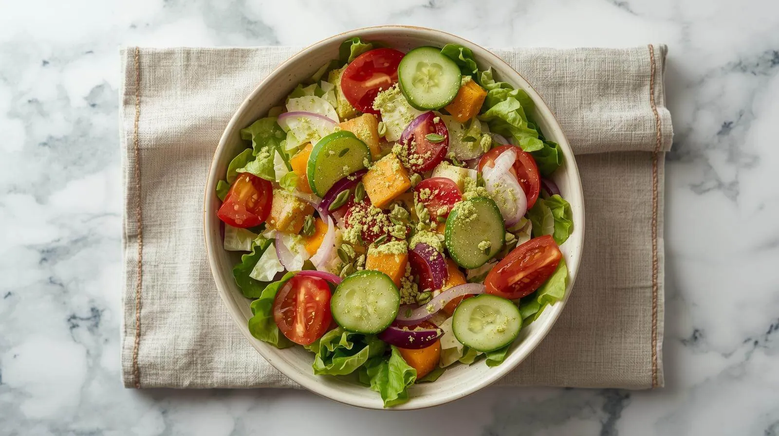 샐러드 드레싱에 섞어 먹는 호박씨 분말