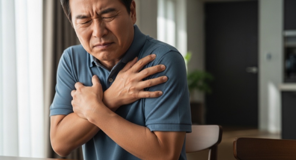 가슴에서 팔 통증